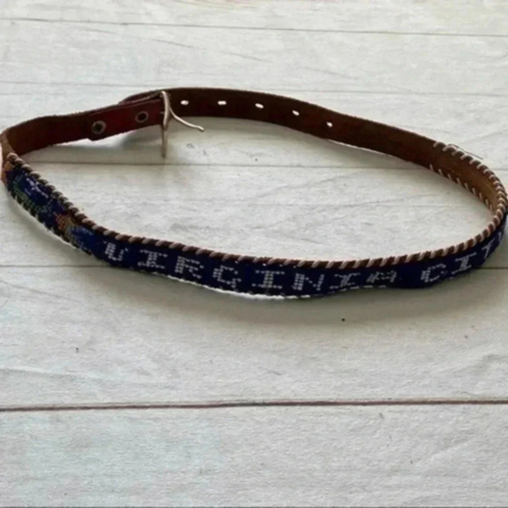Virginia City leather beaded women’s belt